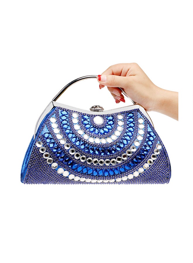 LisaAn - Stone Embellished Clutch Blue - Image 1