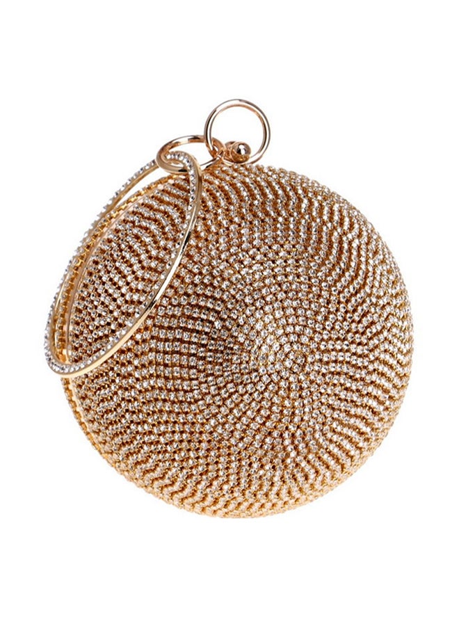 LisaAn - Stone Embellished Clutch Gold - Image 1