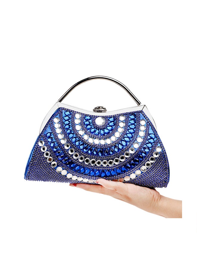 LisaAn - Stone Embellished Clutch Blue - Image 1