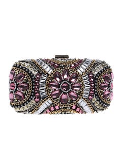 Stone Embellished Clutch Pink