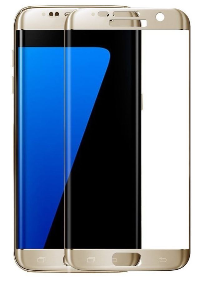 Generic - Tempered Glass Screen Protector For Samsung Galaxy S7 Edge Clear/Gold - Image 1