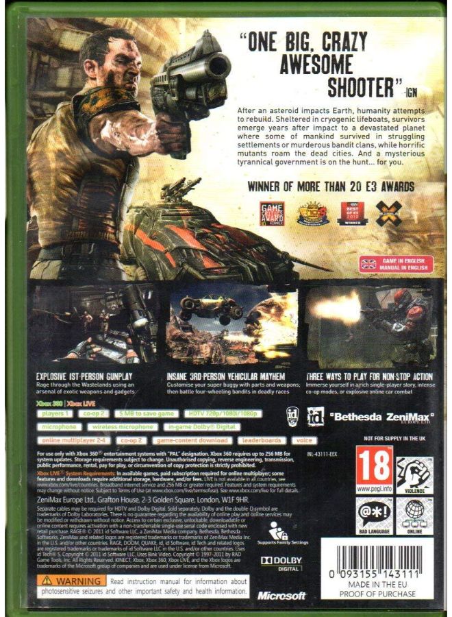 بيثيسدا لعبة Rage: Anarchy Edition (النسخة العالمية) - action_shooter - xbox_360 - Image 2