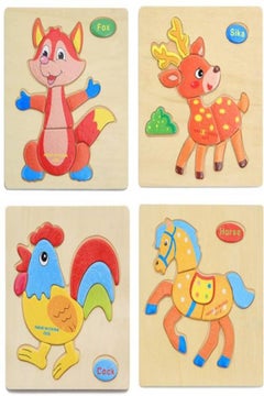 Generic 4-Piece 3D Wooden Jigsaw Puzzle  - Image 2