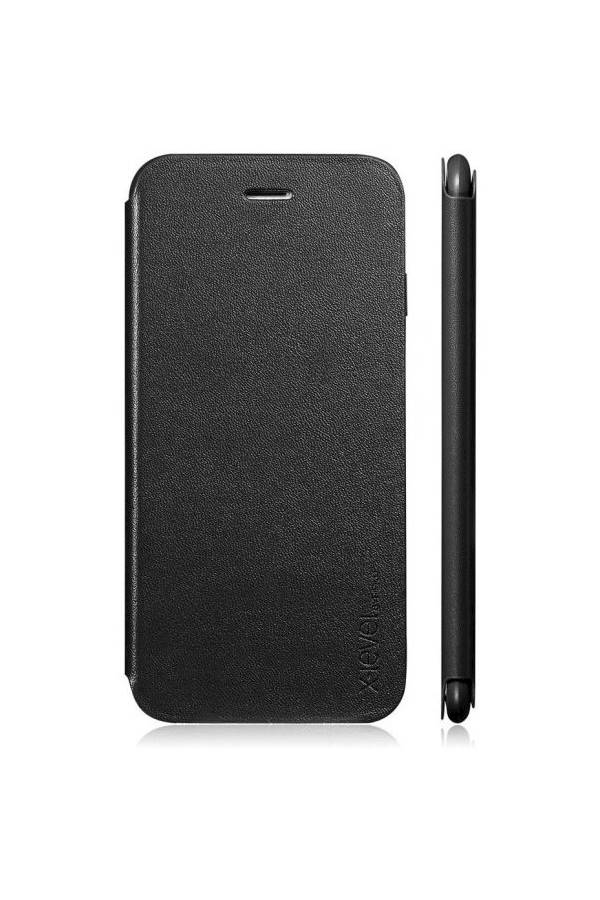 X-level Fib Flip Case Stand For Apple Iphone 6 / 6S Slim Leather Flip Standing Cover Protective Shell Resistant Against Bumps And Scratches Black - Image 1
