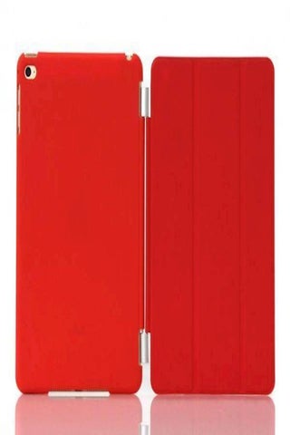Synthetic Leather Magnetic Thin Case Transparent Smart Hard Back Cover for Apple Ipad Mini 4 Red - v1554973122/N23220278A_1