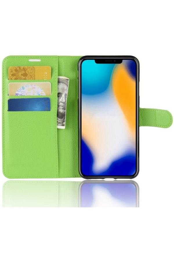 Protective Wallet Card Case Cover For  Apple iPhone Xs Max Green  - Image 4