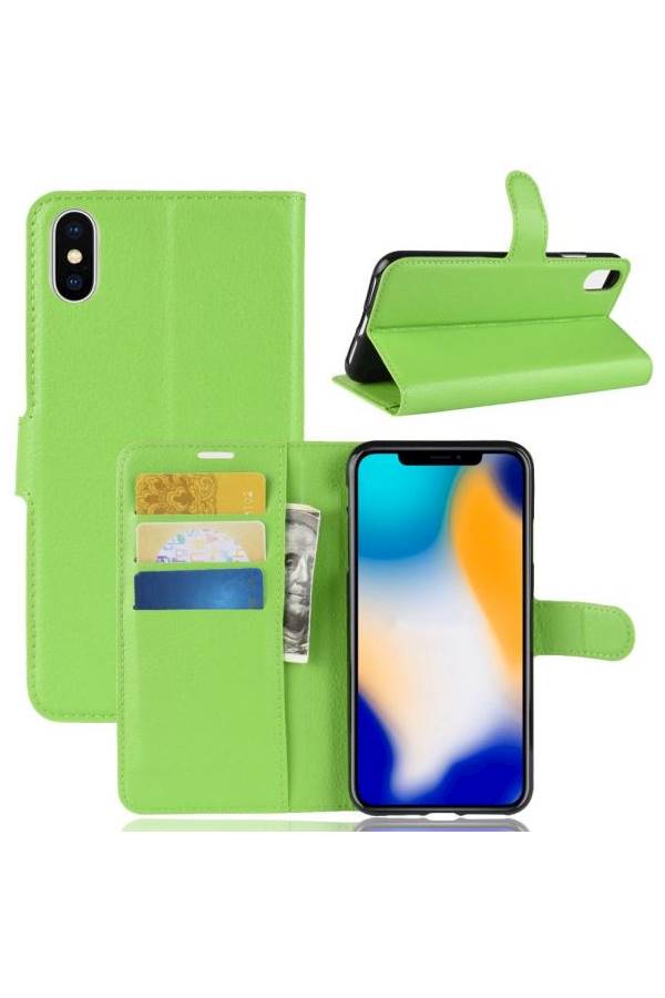 Protective Wallet Card Case Cover For  Apple iPhone Xs Max Green  - Image 3