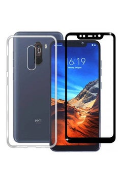 5D Xiaomi Pocophone F1 Case Cover Silicone Soft TPU - With Glass Screen Clear