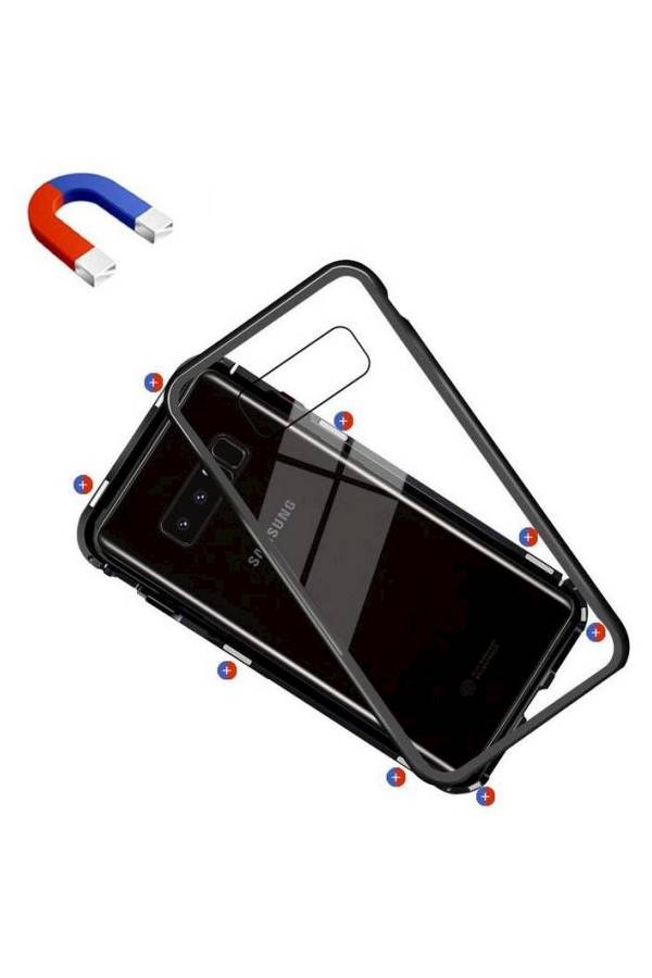 360 Degree Magnetic Case Cover For Samsung Galaxy Note 8 Black - Image 2