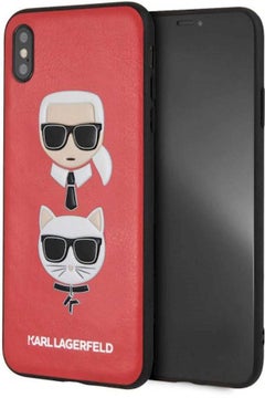 Karl and Choupette Collection - PU Leather Embossed Hard Case for iPhone Xs Max - Multi Color