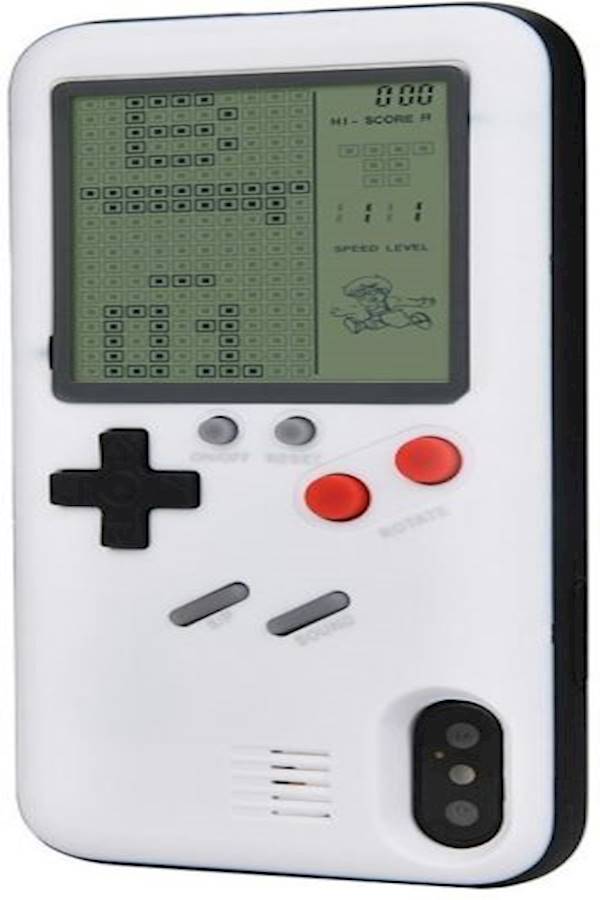 Protective Case Cover With Tetris Game For Apple iPhone X White/Black