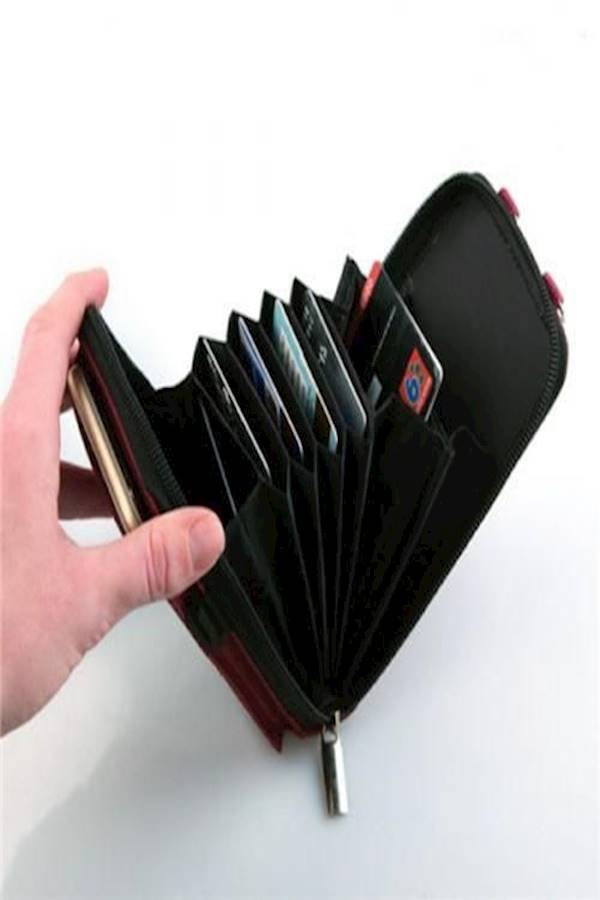 Wallet Case Cover With Card Holder For Smartphones Black - Image 5