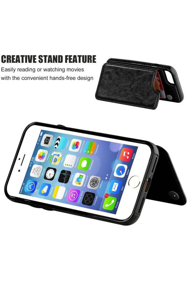 Protective Wallet Case With Card Holder For Apple iPhone 7 4.7-Inch Black