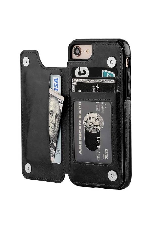 Protective Wallet Case With Card Holder For Apple iPhone 7 4.7-Inch Black