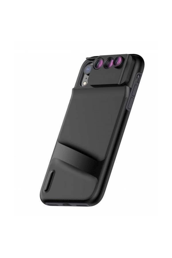 غطاء حماية واقٍ مع عدسة ماكرو واسعة الزاوية لهاتف أبل آيفون Xs أسود - Image 2