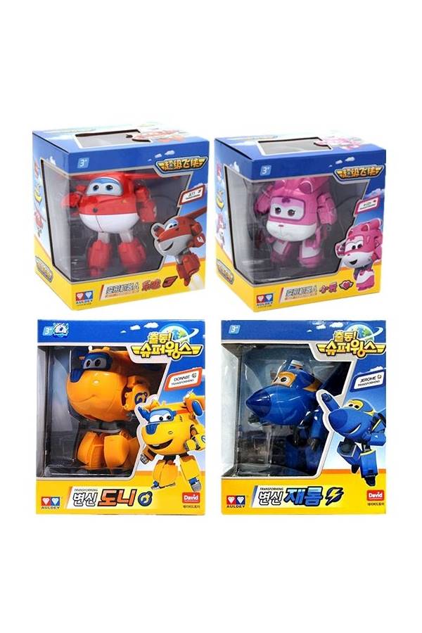 4-piece Super Wings Robot Set Action Figures 15 cm