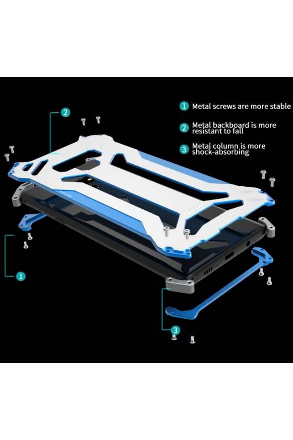 Protective Case Cover For Samsung Galaxy Note 9 Grey/Blue - Image 3