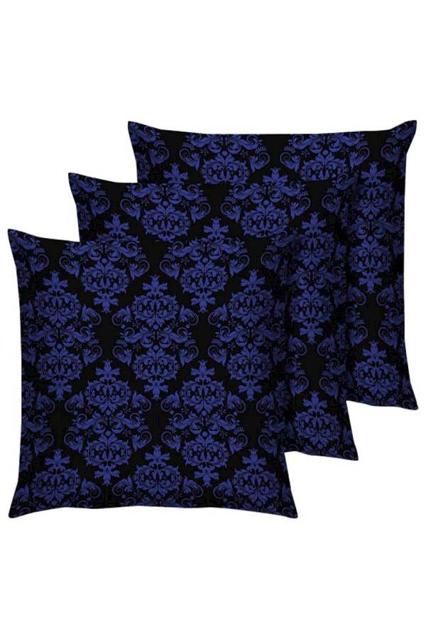 3 قطع من وسادة مطبوع عليها رسومات تراثية polyester الأسود / الأزرق 40x40سم - Image 1
