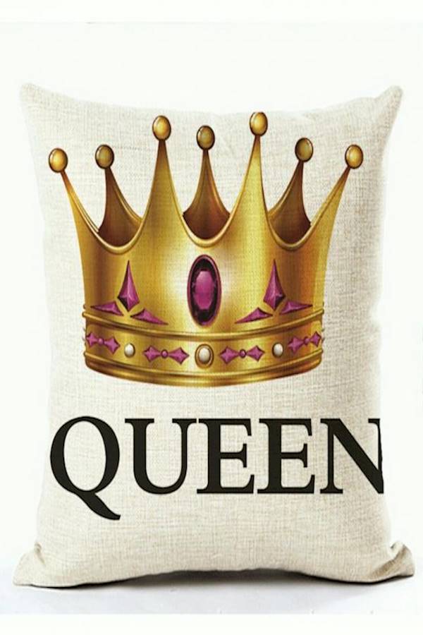 Queen Decorative Cushion Cover Beige/Gold/Pink 45x45cm