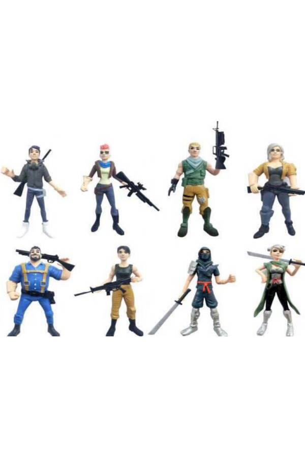مجموعة مجسمات لعبة "Fortnite" تتضمن أداة الحصاد ومجسم شخصية سارة وبوليتستورم مكونة من 8 قطع