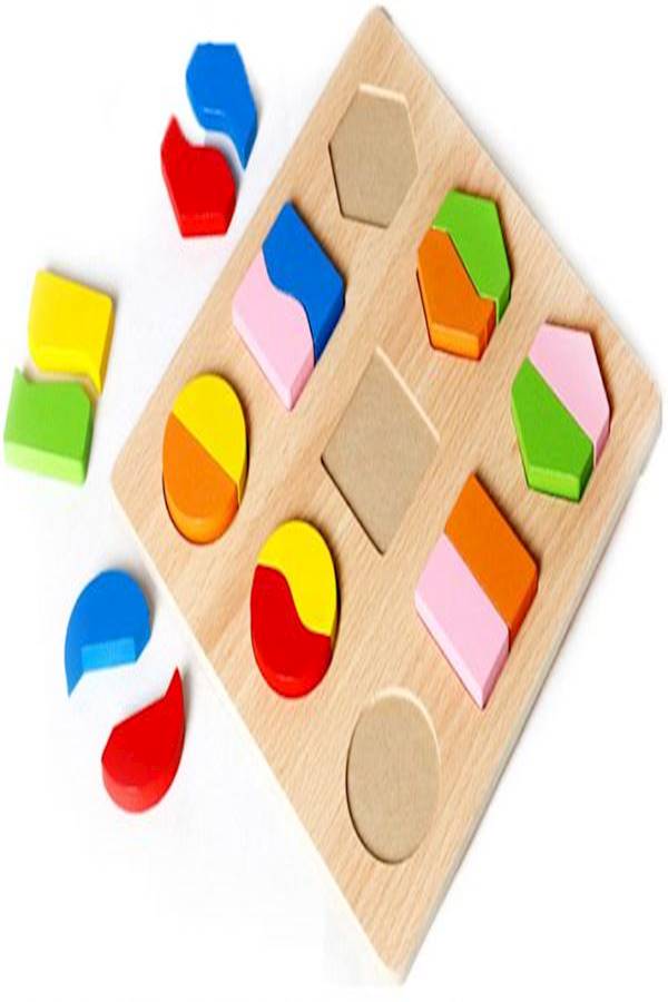 Wooden Children Educational Toy Montessori Color Math Shapes Geometric Puzzles - Image 4