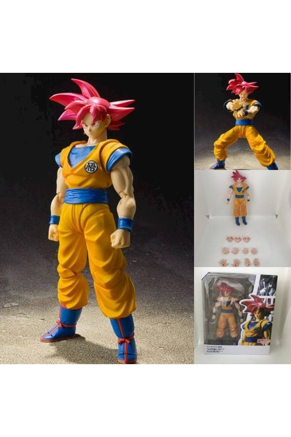 مجسم شخصية الأكشن سون جوكو سوبر سايان بالزي الأحمر من مسلسل "Dragon Ball Super"
