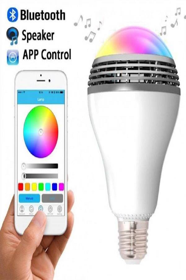 LED Light Bulb Bluetooth Speaker White - Image 3