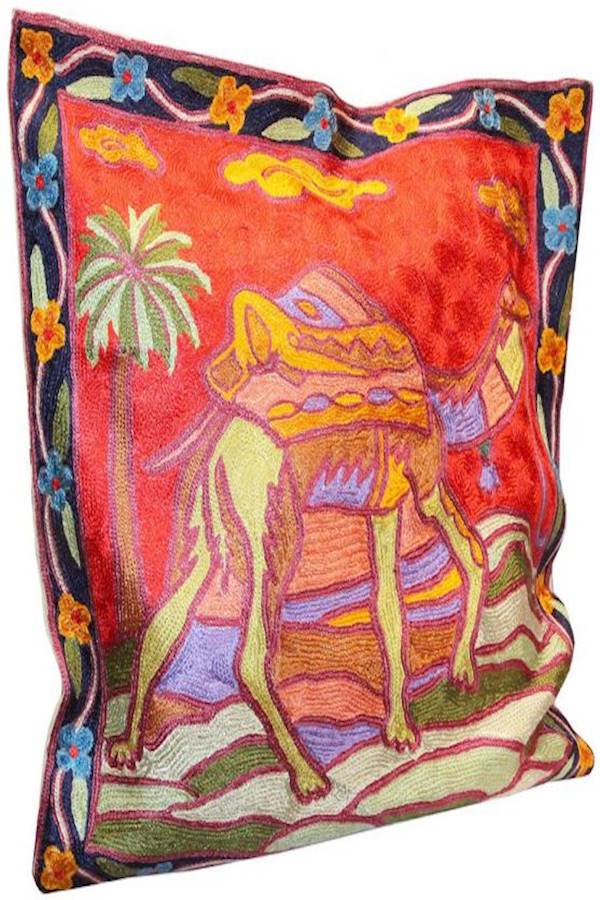غطاء وسادة بتصميم حيوان linen برتقالي/أخضر/أزرق 45x45سم - Image 2