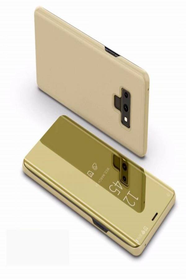 Clear View Standing Case Cover For Samsung Galaxy Note 9 Gold - Image 4