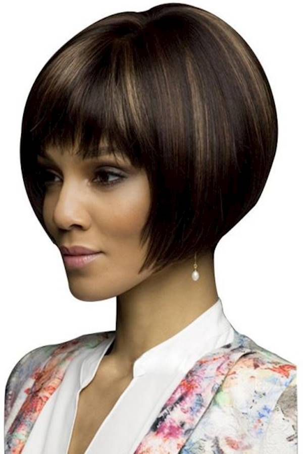 Generic Neat Bang Short Hair Wig Dark Brown  - Image 1