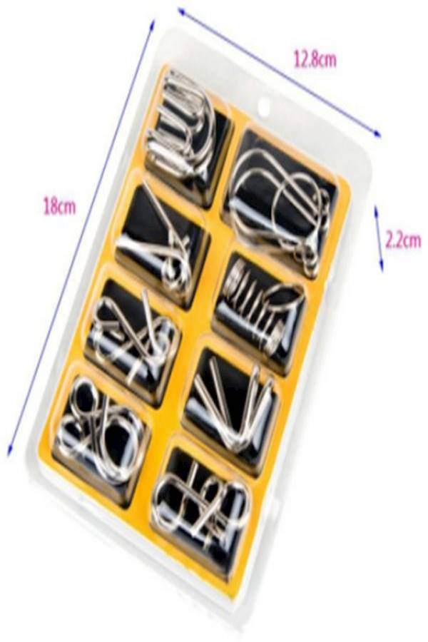 null - 8-Piece Metal Wire Interlocking Game Set - Image 1