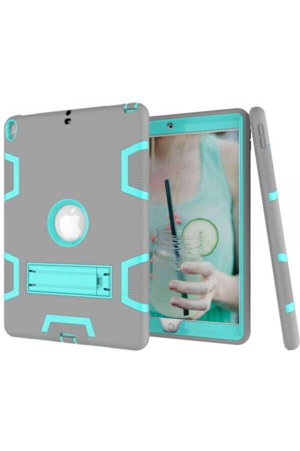 Rubber Shockproof Heavy Duty Tough Cover Smart Case For Apple iPad Pro 10.5 Inch Grey  - Image 2
