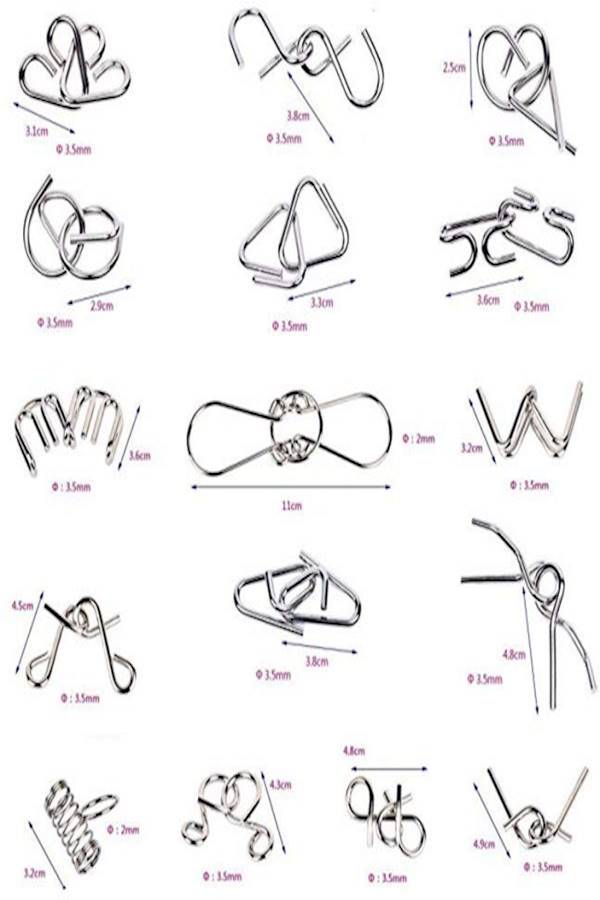 16-Piece IQ Metal Puzzle Set - Image 2