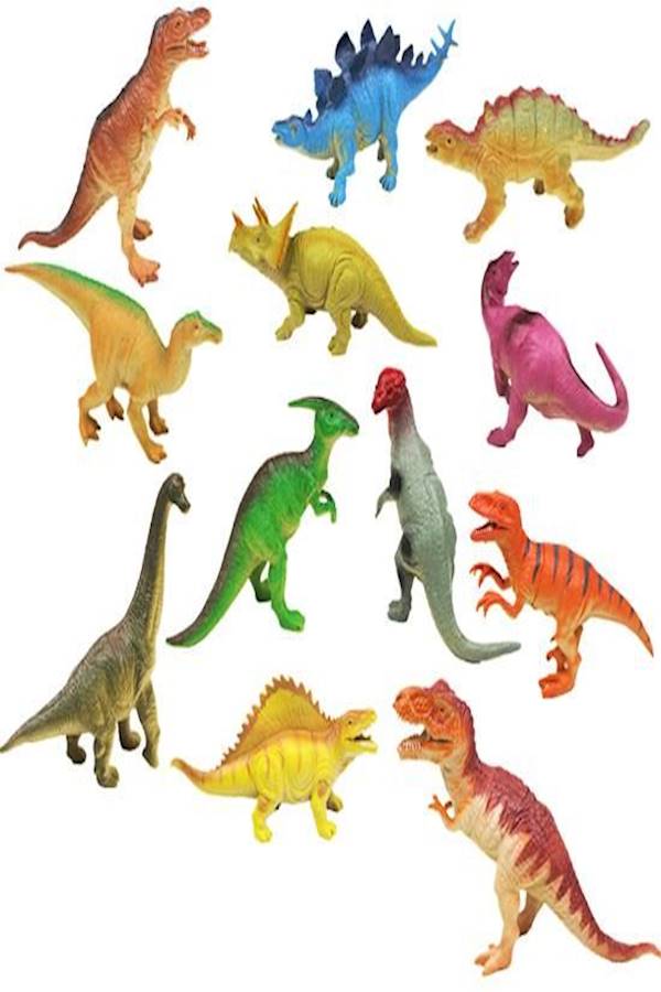 12-Piece Cartoon Jurassic Action Dinosaur Toy Models - Image 1