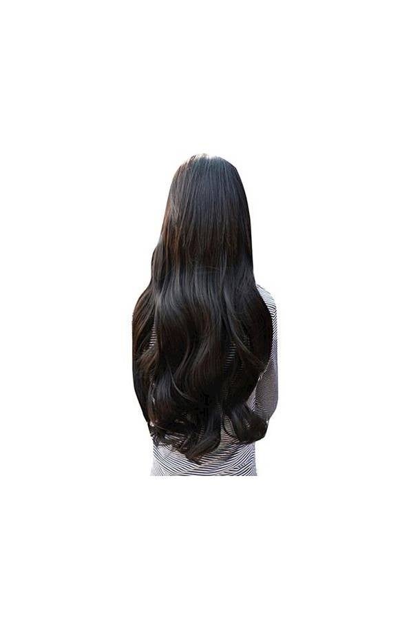 Crystal Hair 18 Inch Clip In Remy Human Hair Extension, Natural Black - Image 1