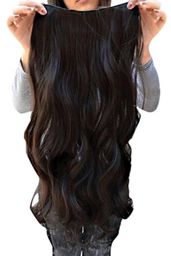 Crystal Hair 18 Inch Clip In Remy Human Hair Extension, Natural Black - Image 2