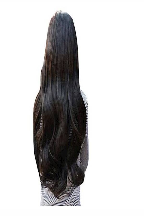 Crystal Hair 18 Inch Clip In Remy Human Hair Extension, Natural Black-S - Image 1