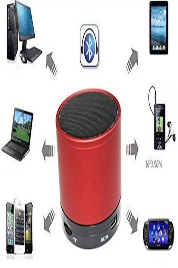 Portable Bluetooth Speaker With TF SD Card Red/Black - Image 3