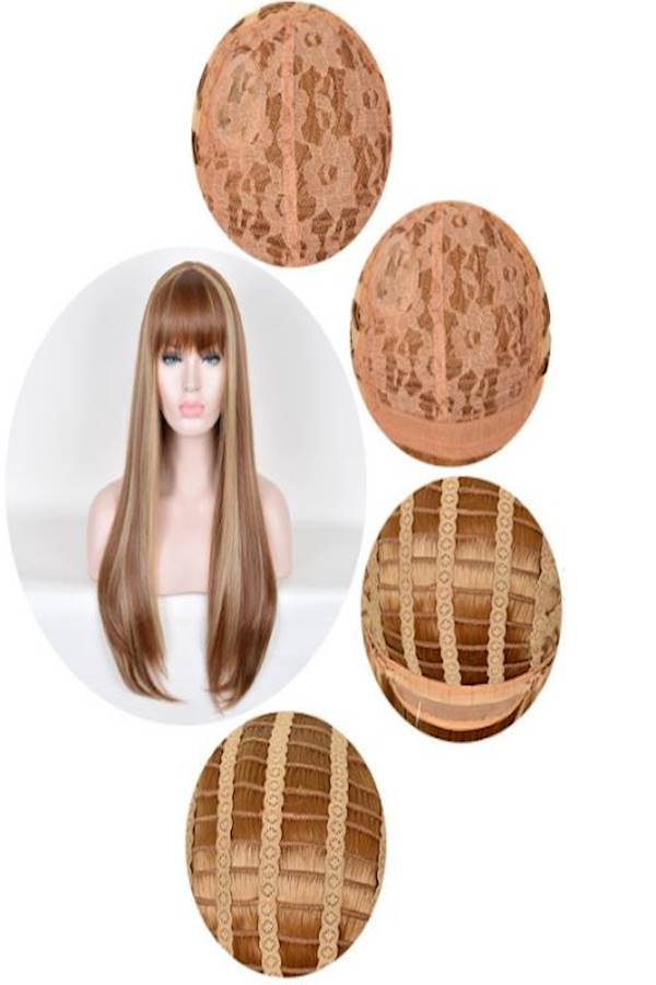 Long Cosplay Dyed Hair Wig Brown/Beige - Image 5