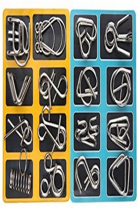 16-Piece IQ Metal Puzzle Set