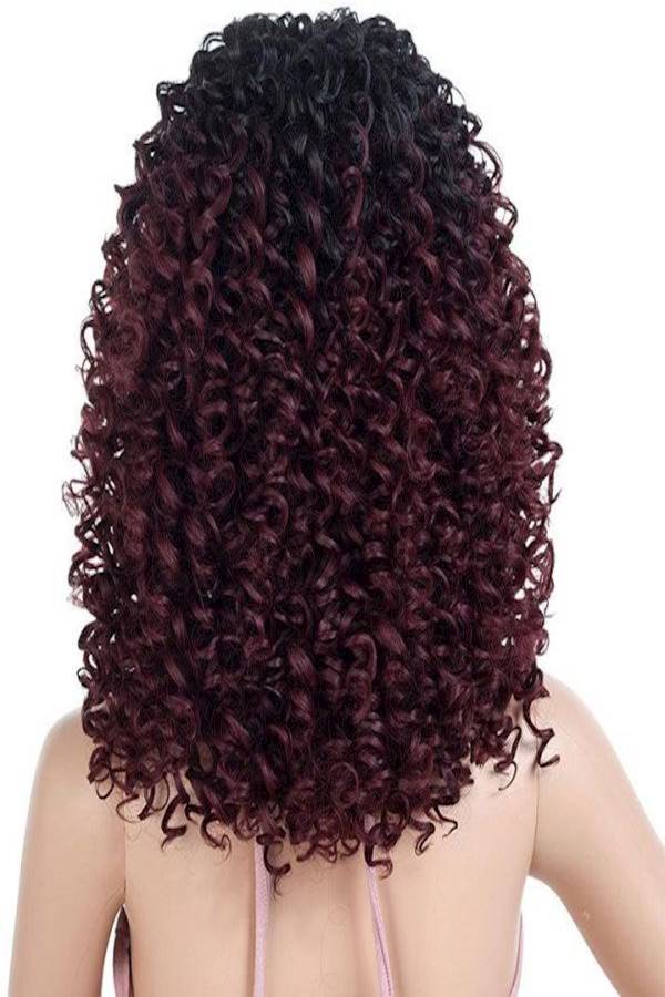 Short Curly Hair Wig Brown 42cm