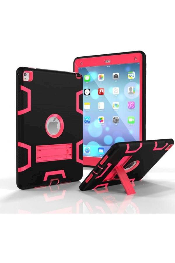 Rubber Shockproof Dirtproof Heavy Duty Tough Armor Smart Case Cover For Apple iPad Pro 9.7 Black/Pink 