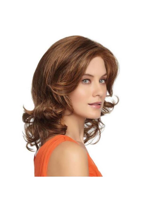 Fluffy Mid-Length Curly Wig Brown - Image 3