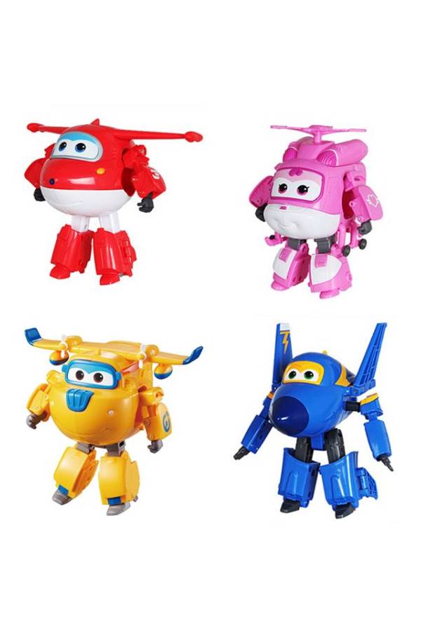4-piece Super Wings Robot Set Action Figures 15 cm