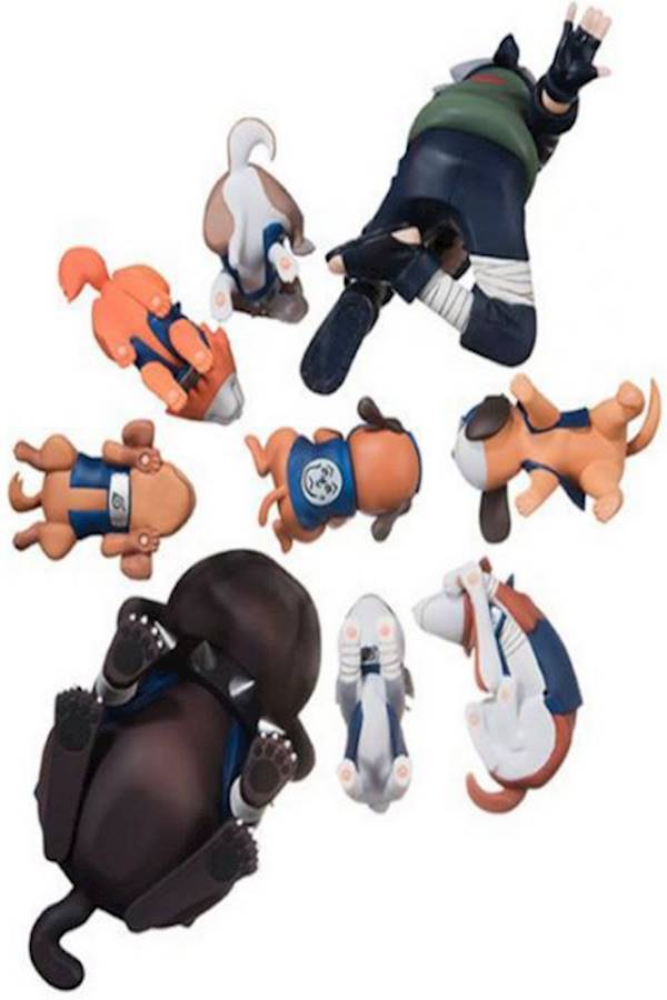 Naruto Hatake Kakashi With Dogs Statue Set