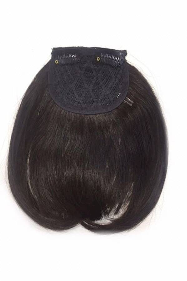 شعر مستعار بغرة مزود بمشبك أسود - Image 2