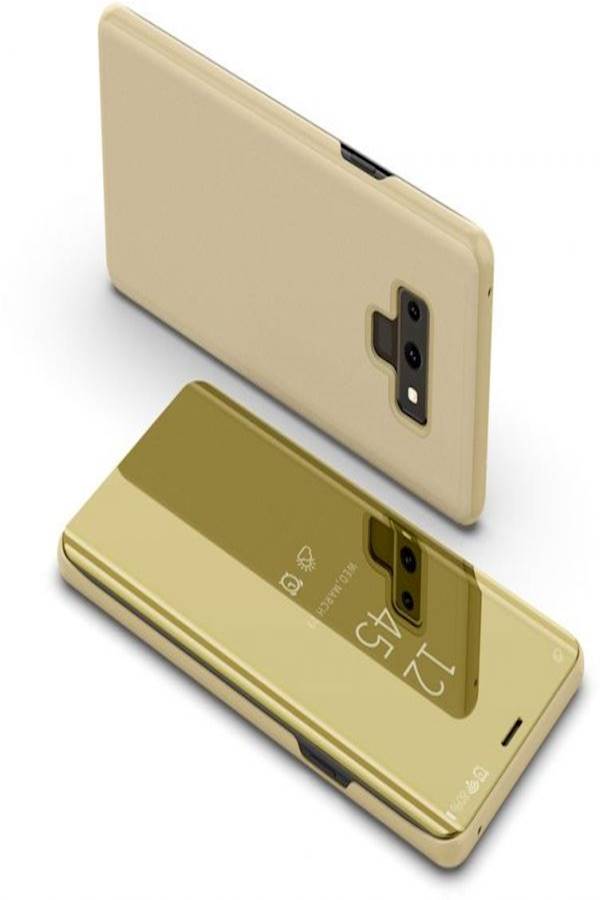 Clear View Standing Case Cover For Samsung Galaxy Note 9 Gold - Image 2