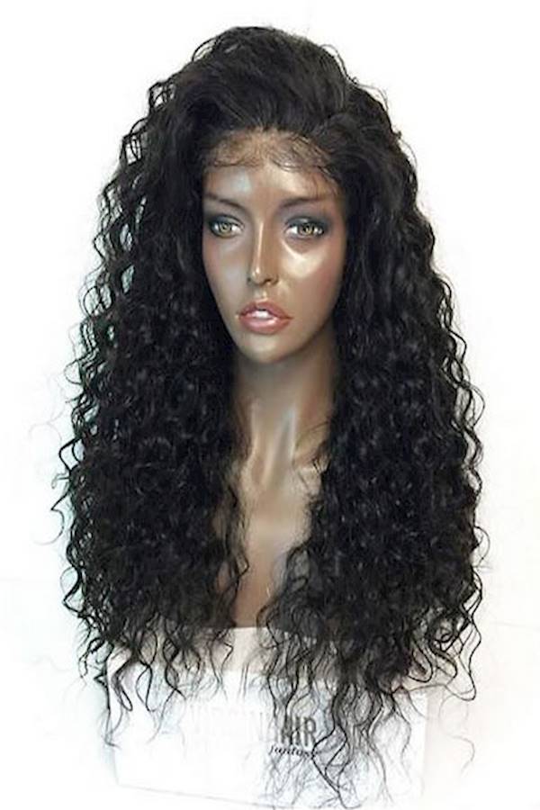 Synthetic Curly Hair Wig Black - Image 1