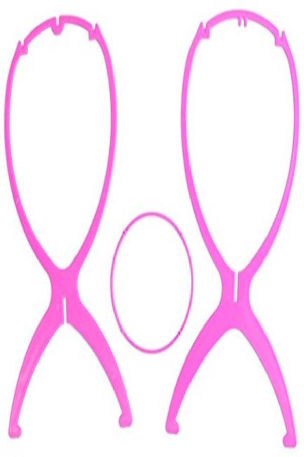 مجفف حامل للشعر المستعار يمكن طيه وقابل للحمل وردي - Image 4