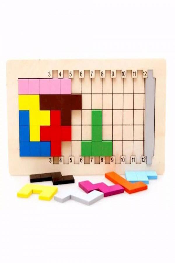 لعبة تيتريس الخشبية ثلاثية الأبعاد - Image 1